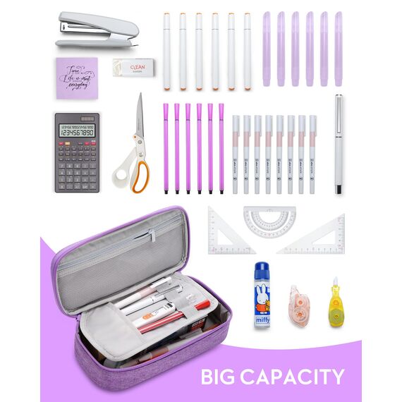YOKUMA Federmäppchen mäppchen federtasche federmappe etui Schule groß Kapazität für mädchen Teenager Erwachsene schlamppermäppchen federpenal schulmäppchen Aesthetic Pencil case (Lila)