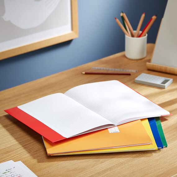 HERMA 20227 Heftumschläge A4 Karton Sortiment, 5 Stück, Hefthüllen mit Beschriftungsfeld aus stabilem & extra starkem Papier, Heftschoner Set für Schulhefte, farbig
