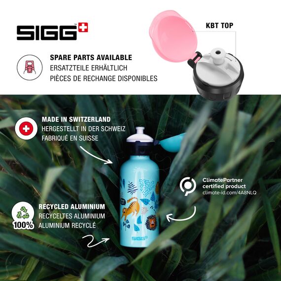 SIGG Bella Unicorn Kinder Trinkflasche (0.4 L), schadstofffreie Kinderflasche mit auslaufsicherem Deckel, federleichte Trinkflasche aus Aluminium