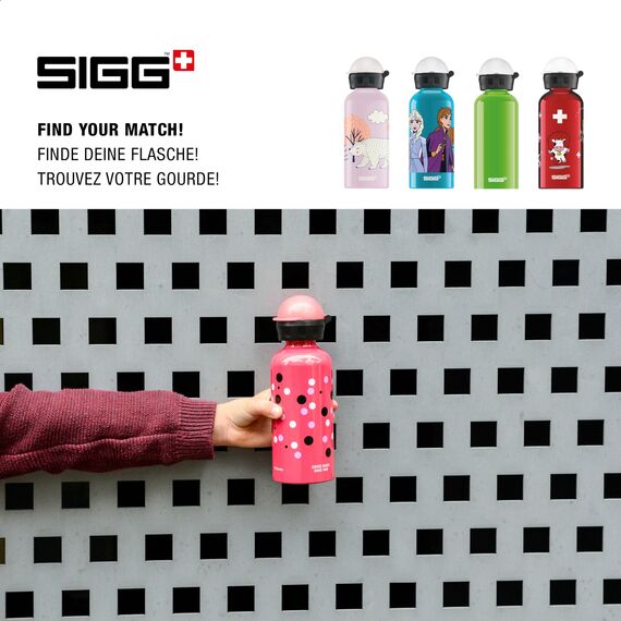 SIGG Minnie Mouse Kinder Trinkflasche (0.4 L), schadstofffreie Kinderflasche mit auslaufsicherem Deckel, federleichte Trinkflasche aus Aluminium