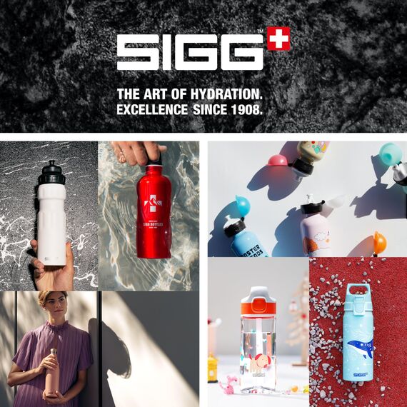 SIGG - Alu Trinkflasche Kinder - KBT Glow Dinosaurs - Leuchtet im Dunkeln - Auslaufsicher & Bruchsicher - Federleicht - BPA-frei - Klimaneutral Zertifiziert - Sport & Schule - Schwarz mit Dinos - 0,3L