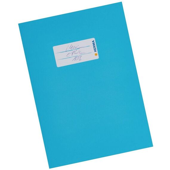 HERMA 19764 Heftumschlag A5 Karton Hellblau, Hefthülle mit Beschriftungsfeld aus stabilem & extra starkem Papier, Heftschoner für Schulhefte, farbig