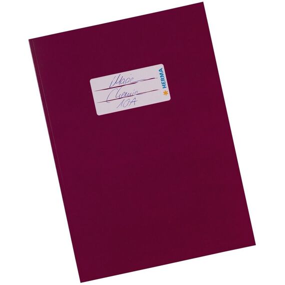 HERMA 19854 Heftumschlag A5 Karton Weinrot, Hefthülle mit Beschriftungsfeld aus stabilem & extra starkem Papier, Heftschoner für Schulhefte, farbig