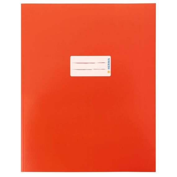 HERMA 20045 Heftumschlag Quart Karton Rot, Hefthülle mit Beschriftungsfeld aus stabilem & extra starkem Papier, Heftschoner für Schulhefte, farbig
