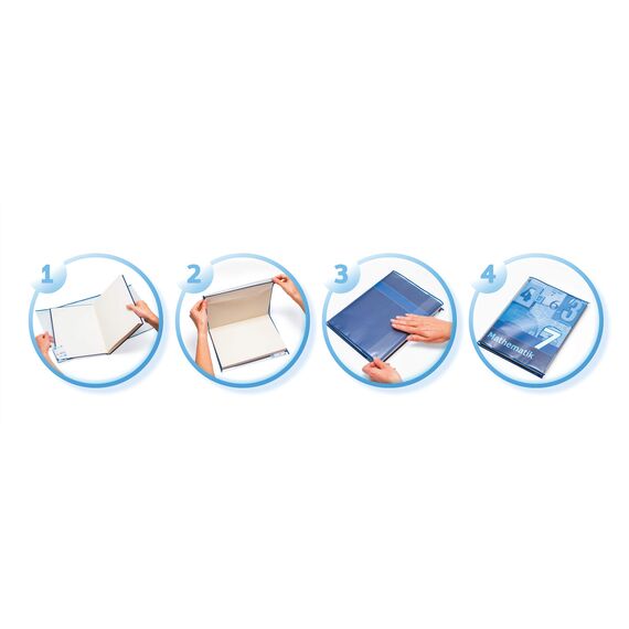 HERMA 20217 Buchumschläge 26,5 x 54 cm HERMÄX Classic, 3 Stück, Buchhüllen mit Beschriftungsetikett & Kantenschutz aus abwischbarer Polypropylen-Folie, Buchschoner Set für Schulbücher, transparent