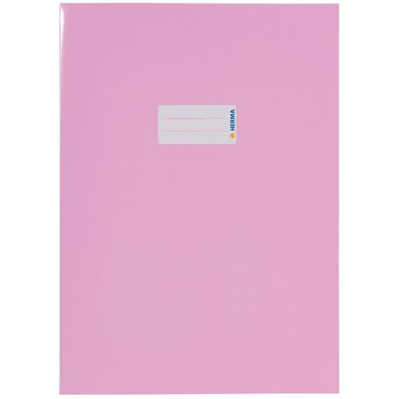 HERMA 19805 Heftumschläge A4 Karton Rosa, 10 Stück, Hefthüllen mit Beschriftungsfeld aus stabilem & extra starkem Papier, Heftschoner Set für Schulhefte, farbig