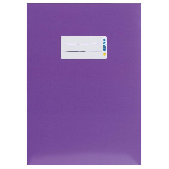 HERMA 19770 Heftumschläge A5 Karton Violett Lila, 10 Stück, Hefthüllen mit Beschriftungsfeld aus stabilem & extra starkem Papier, Heftschoner Set für Schulhefte, farbig