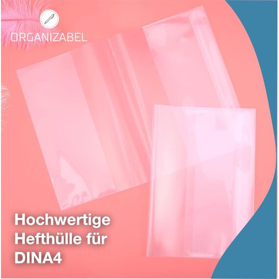 75x Buchhülle & Umschlag, DIN A4 Buchumschlag - durchsichtig & klar- für Bücher, Hefte und Schulmaterial- Buchhülle, Buchschoner & Hefthülle