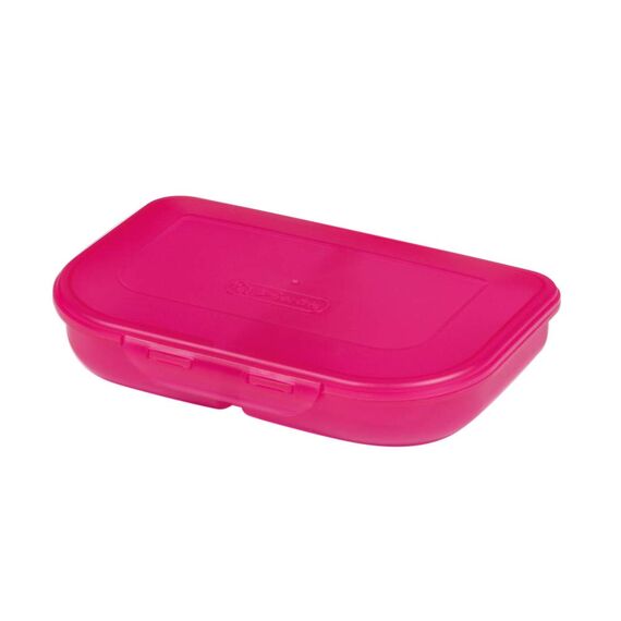 Herlitz Brotdose pink, mit 2 Fächern – Kunststoff-Lunchbox für Kinder, spülmaschinenfest & BPA-frei, passend für Herlitz Schulranzen