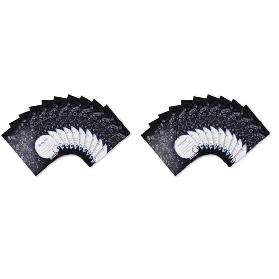 LANDRÉ Schulheft A5, 16 Blatt, Lineatur 9, liniert mit Rand, 10 Stück (Packung mit 2)