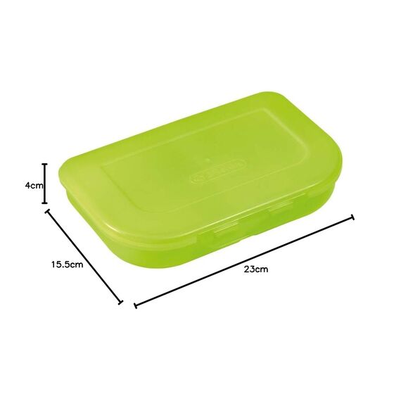 Herlitz Brotdose grün, mit 2 Fächern – Kunststoff-Lunchbox für Kinder, spülmaschinenfest & BPA-frei, passend für Herlitz Schulranzen