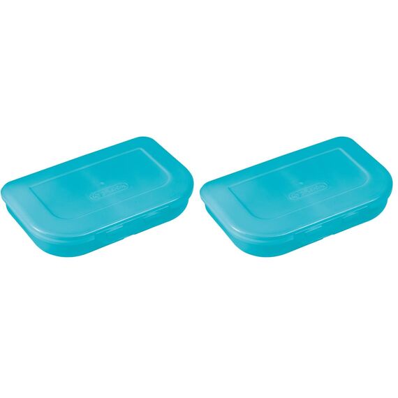 Herlitz Brotdose türkis, mit 2 Fächern – Kunststoff-Lunchbox für Kinder, spülmaschinenfest & BPA-frei, passend Schulranzen (Packung mit 2)