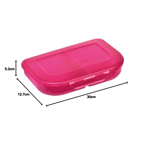 Herlitz Brotdose pink, mit 2 Fächern – Kunststoff-Lunchbox für Kinder, spülmaschinenfest & BPA-frei, passend für Herlitz Schulranzen