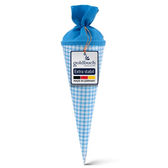 Schultüte 35cm Karo blau