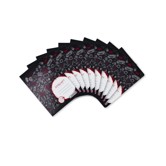 Land Reform 100050073 Basting, A5, 16 Blatt, kariert in Lineatur 7, 7 mm kariert, 80 g/qm feines, holzfreies Schreibpapier 10-er Pack, 3 Motive sortiert