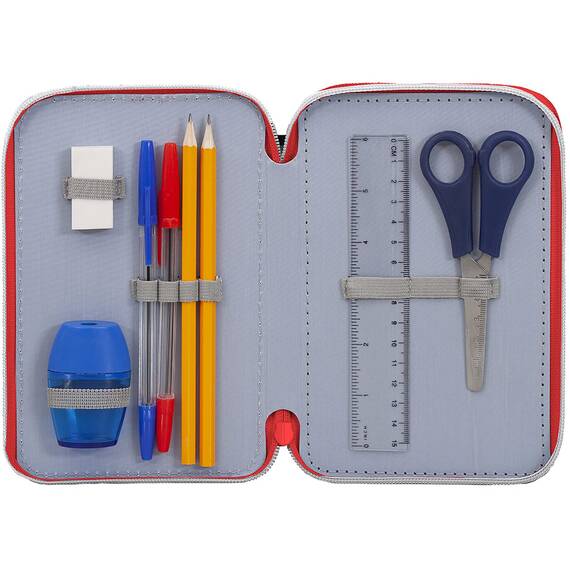Clondo Federmäppchen 44 Stück, für Avengers Fan, Mäppchen, Mehrfarbig, Federtasche, Etui mit Stiften, Kugelschreiber, Kinder, Grundschule, 3 Fächer, Superhelden