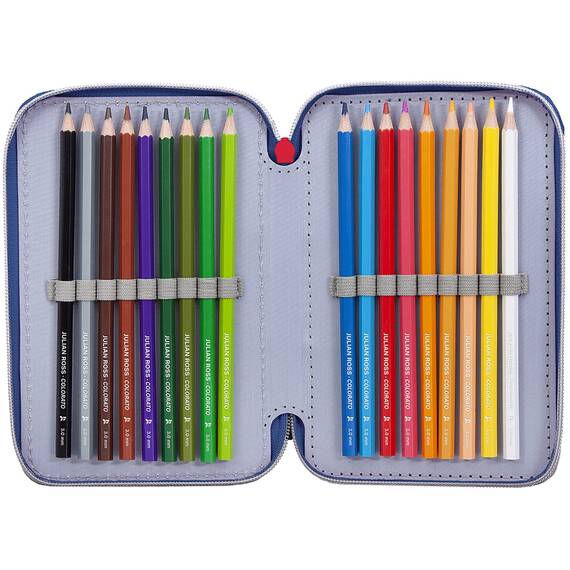 Clondo Federmäppchen 44 Stück, für Avengers Fan, Mäppchen, Mehrfarbig, Federtasche, Etui mit Stiften, Kugelschreiber, Kinder, Grundschule, 3 Fächer, Superhelden