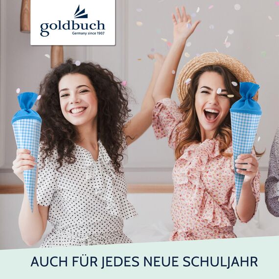 Schultüte 35cm Karo blau