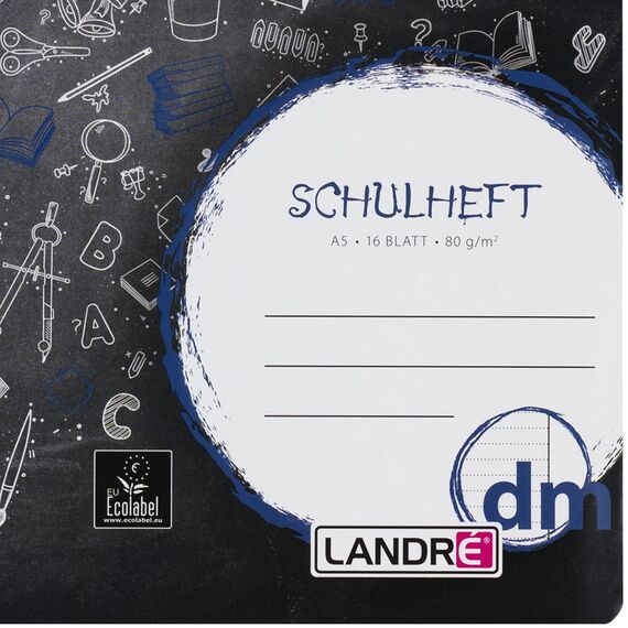 Landré Schulheft A5, 16 Blatt, Lineatur 11, liniert, 10 Stück
