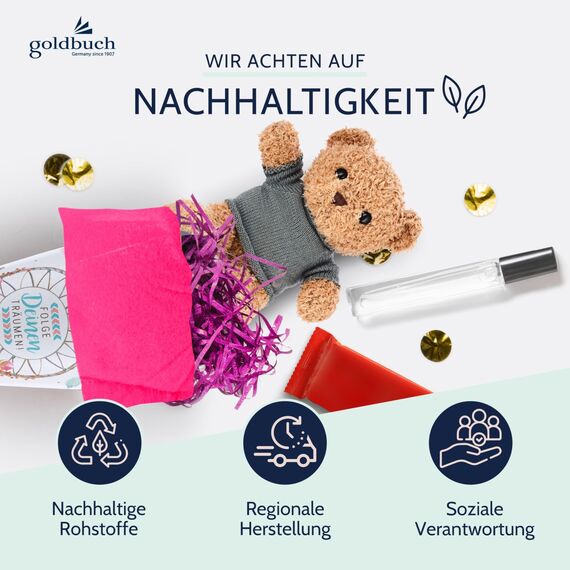goldbuch 93 043 Geschwistertüte Eule, Schultüte aus Lackarton mit Eulen-Blumenmuster, Geschenkverpackung mit pinkem Filzverschluss (ohne Verschlussband), Zuckertüte rund, Länge 35 cm, Ø 11,5 cm, Weiß