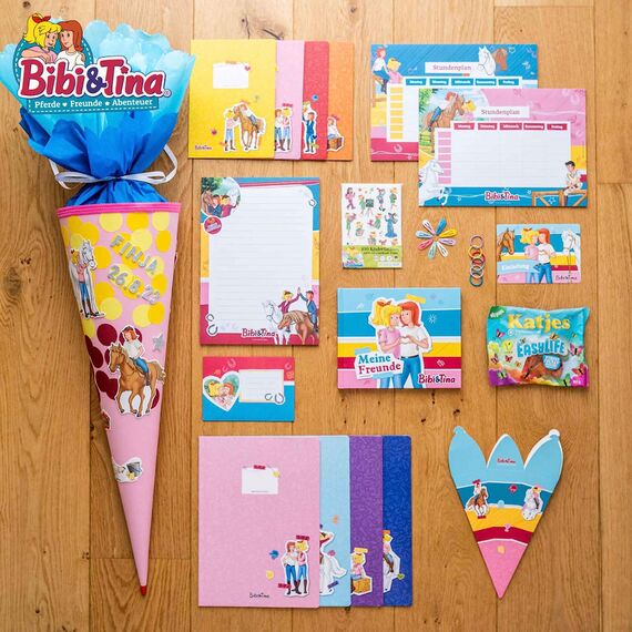 Papierdrachen Hochwertiges Freundebuch für Kinder - Bibi & Tina - Poesiealbum für alle kleinen Pferdefreunde - für 27 Freunde - buntes kindgerechtes Design