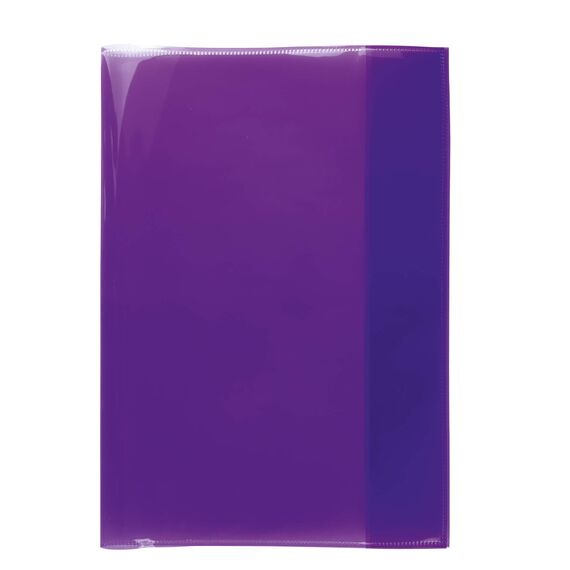 HERMA 19608 Heftumschläge A4 Transparent Violett Lila, 10 Stück, Hefthüllen aus strapazierfähiger, abwischbarer & extra dicker Polypropylen-Folie, durchsichtige Heftschoner Set für Schulhefte, farbig