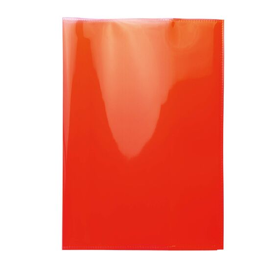 HERMA 19616 Heftumschläge A5 Transparent Rot, 10 Stück, Hefthüllen aus strapazierfähiger, abwischbarer & extra dicker Polypropylen-Folie, durchsichtige Heftschoner Set für Schulhefte, farbig