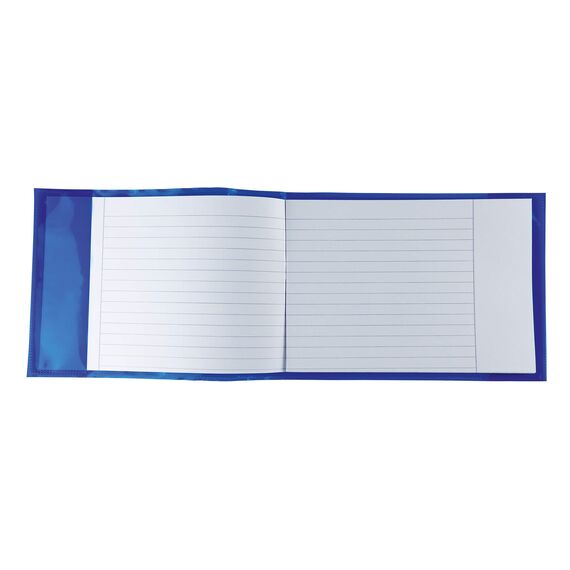 HERMA 19618 Heftumschläge A5 Quer Transparent Blau, 10 Stück, Hefthüllen aus strapazierfähiger, abwischbarer & extra dicker Polypropylen-Folie, durchsichtige Heftschoner Set für Schulhefte, farbig