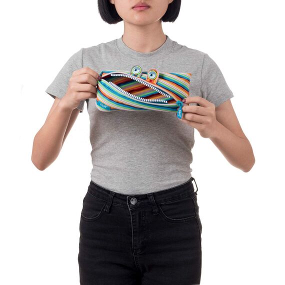 ZIPIT Monster Federmäppchen für Kinder, Großes Mäppchen für die Schule, Monster Etui für Jungen und Mädchen, Federmappe Bunt