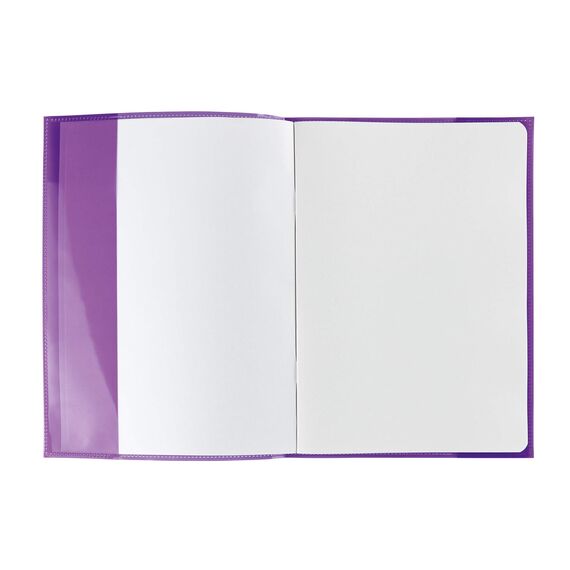 HERMA 19617 Heftumschläge A5 Transparent Violett Lila, 10 Stück, Hefthüllen aus strapazierfähiger, abwischbarer & extra dicker Polypropylen-Folie, durchsichtige Heftschoner Set für Schulhefte, farbig