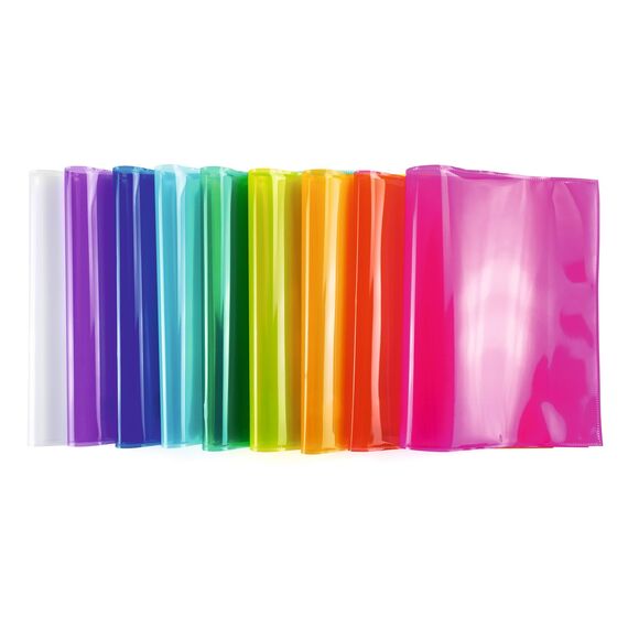 HERMA 19622 Heftumschläge Quart Transparent Blau, 10 Stück, Hefthüllen aus strapazierfähiger, abwischbarer & extra dicker Polypropylen-Folie, durchsichtige Heftschoner Set für Schulhefte, farbig
