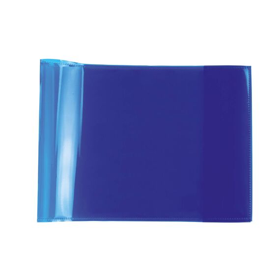 HERMA 19618 Heftumschläge A5 Quer Transparent Blau, 10 Stück, Hefthüllen aus strapazierfähiger, abwischbarer & extra dicker Polypropylen-Folie, durchsichtige Heftschoner Set für Schulhefte, farbig