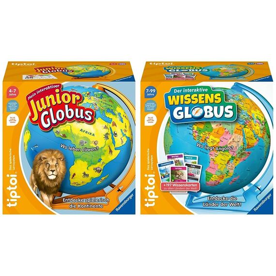Ravensburger tiptoi 00115 - Mein interaktiver Junior Globus & tiptoi Spiel 00107 - Der interaktive Wissens-Globus