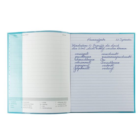HERMA 19627 Heftumschläge Quart Transparent Türkis, 10 Stück, Hefthüllen aus strapazierfähiger, abwischbarer & extra dicker Polypropylen-Folie, durchsichtige Heftschoner Set für Schulhefte, farbig