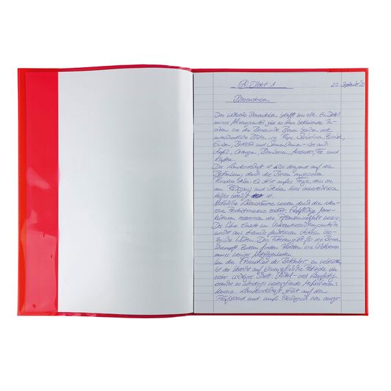 HERMA 19607 Heftumschläge A4 Transparent Rot, 10 Stück, Hefthüllen aus strapazierfähiger, abwischbarer & extra dicker Polypropylen-Folie, durchsichtige Heftschoner Set für Schulhefte, farbig