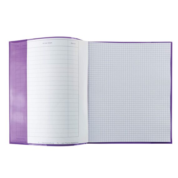 HERMA 19628 Heftumschläge Quart Transparent Violett Lila, 10 Stück, Hefthüllen aus strapazierfähiger, abwischbarer & extra dicker Polypropylen-Folie, durchsichtige Heftschoner für Schulhefte, farbig