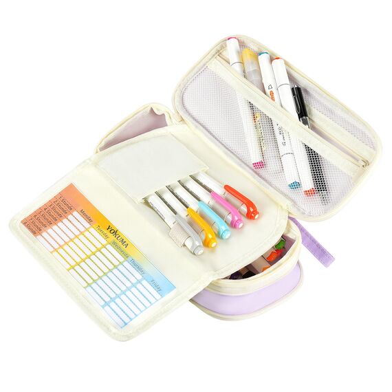 YOKUMA federmäppchen mäppchen federtasche federmappe etui Schule schlamppermäppchen groß Pencil case Aesthetic etui federmappe für Jungen mädchen Teenager Jungen (Lila, Eine Größe)