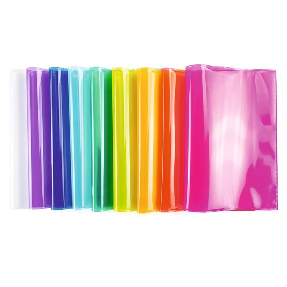 HERMA 19606 Heftumschläge A4 Transparent Pink Rosa, 10 Stück, Hefthüllen aus strapazierfähiger, abwischbarer & extra dicker Polypropylen-Folie, durchsichtige Heftschoner Set für Schulhefte, farbig