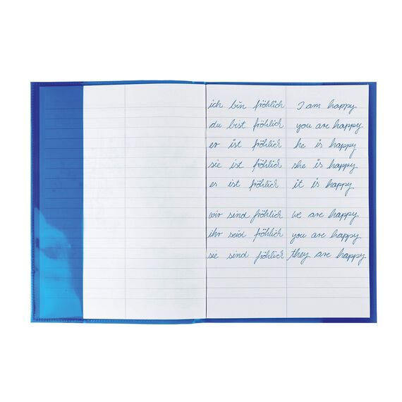 HERMA 19609 Heftumschläge A5 Transparent Blau, 10 Stück, Hefthüllen aus strapazierfähiger, abwischbarer & extra dicker Polypropylen-Folie, durchsichtige Heftschoner Set für Schulhefte, farbig