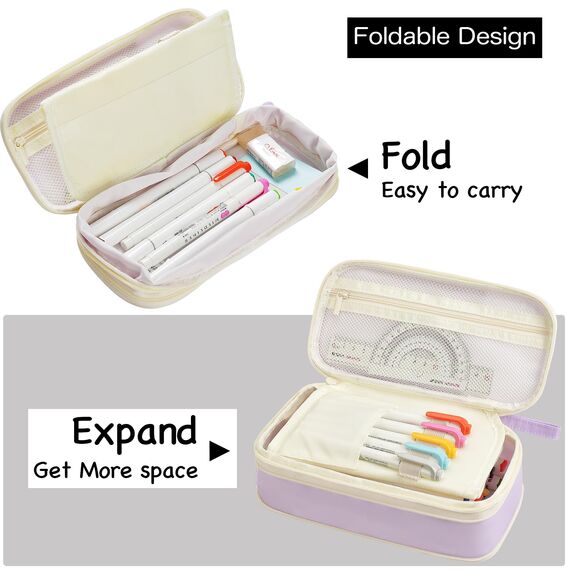 YOKUMA federmäppchen mäppchen federtasche federmappe etui Schule schlamppermäppchen groß Pencil case Aesthetic etui federmappe für Jungen mädchen Teenager Jungen (Lila, Eine Größe)