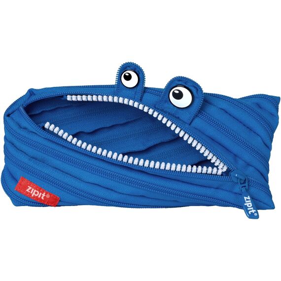 ZIPIT Monster Federmäppchen für Jungen, Großes Mäppchen für die Schule, Monster Etui für Kinder, Federmappe Blau