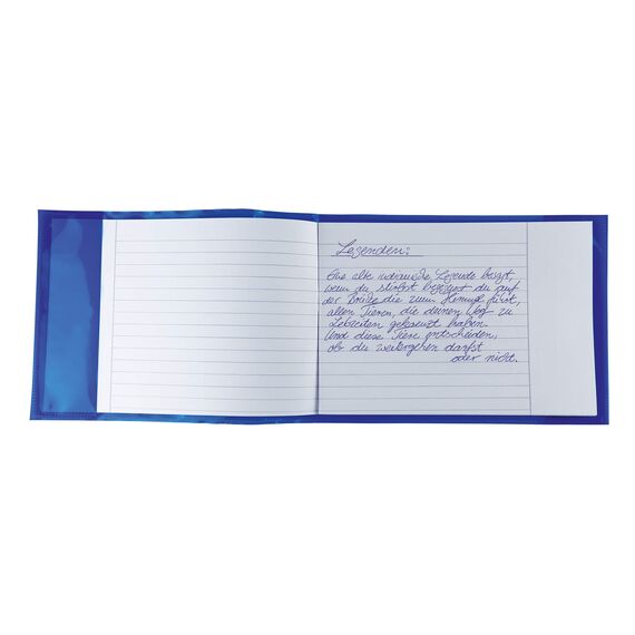 HERMA 19618 Heftumschläge A5 Quer Transparent Blau, 10 Stück, Hefthüllen aus strapazierfähiger, abwischbarer & extra dicker Polypropylen-Folie, durchsichtige Heftschoner Set für Schulhefte, farbig