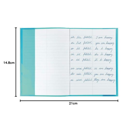 HERMA 19612 Heftumschläge A5 Transparent Türkis, 10 Stück, Hefthüllen aus strapazierfähiger, abwischbarer & extra dicker Polypropylen-Folie, durchsichtige Heftschoner Set für Schulhefte, farbig