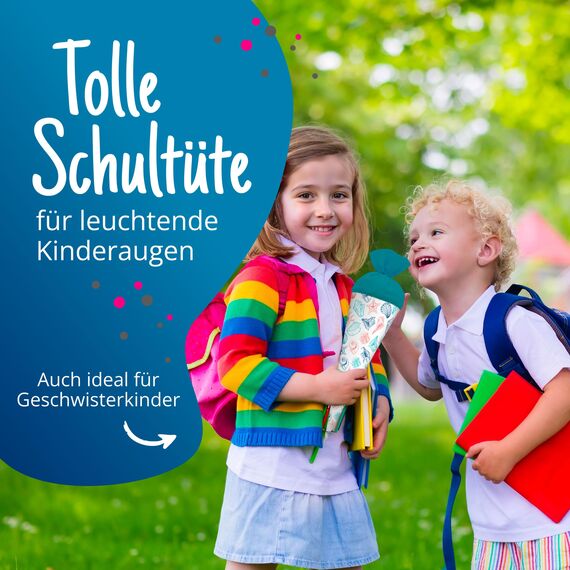 itenga Geschwisterschultüte 35 cm Tiere Pflanzen Muster Geschenkverpackung Schultüte Zuckertüte Filzverschluss Kinder Erwachsene (Muscheln)