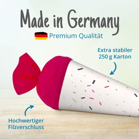 itenga Geschwisterschultüte 35cm Geschenkverpackung Schultüte Kinder Erwachsene Party (Memphis)