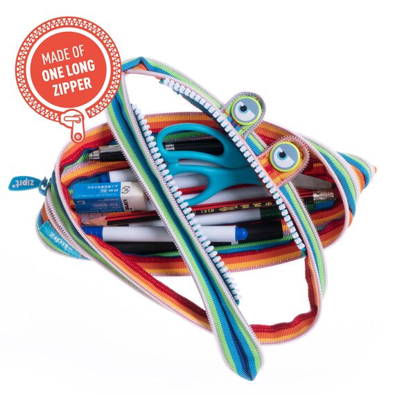 ZIPIT Monster Federmäppchen für Kinder, Großes Mäppchen für die Schule, Monster Etui für Jungen und Mädchen, Federmappe Bunt