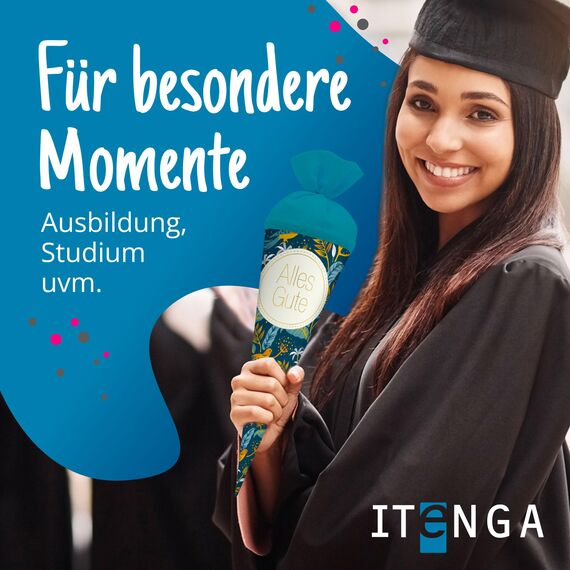 itenga Geschwisterschultüte 35 cm Tiere Pflanzen Muster Geschenkverpackung Schultüte Zuckertüte Filzverschluss Kinder Erwachsene (Vögel mit Text)