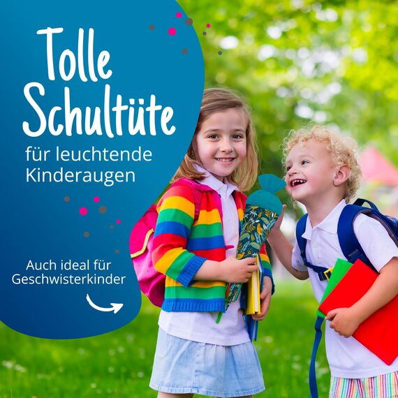 itenga Geschwisterschultüte 35 cm Tiere Pflanzen Muster Geschenkverpackung Schultüte Zuckertüte Filzverschluss Kinder Erwachsene (Vögel)
