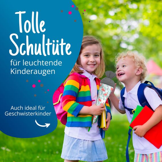 itenga Geschwisterschultüte 35 cm Tiere Pflanzen Muster Geschenkverpackung Schultüte Zuckertüte Filzverschluss Kinder Erwachsene (Flamingo)