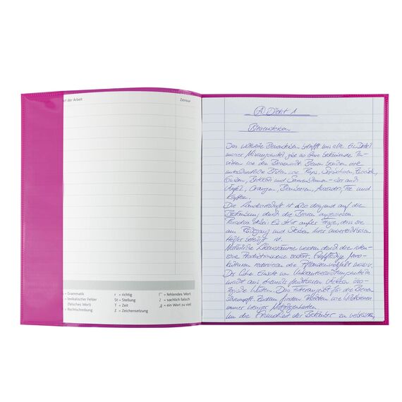 HERMA 19625 Heftumschläge Quart Transparent Pink Rosa, 10 Stück, Hefthüllen aus strapazierfähiger, abwischbarer & extra dicker Polypropylen-Folie, durchsichtige Heftschoner Set für Schulhefte, farbig
